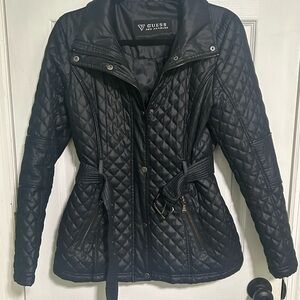 GUESS Women's Black Quilted Puffer Jacket Size M
